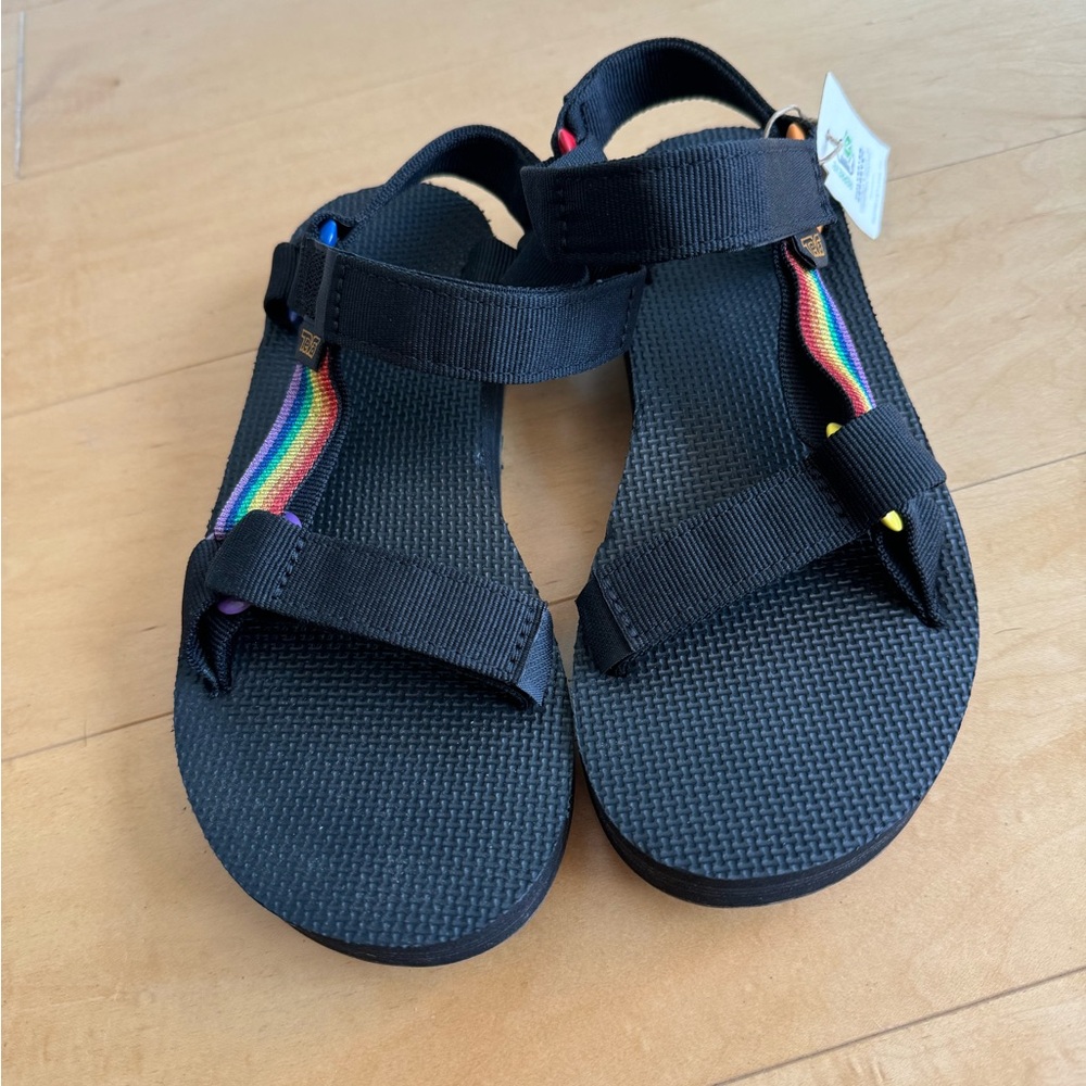 Teva Black Sandals with Multicolor Straps